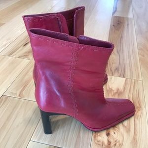Burgundy Leather Boots